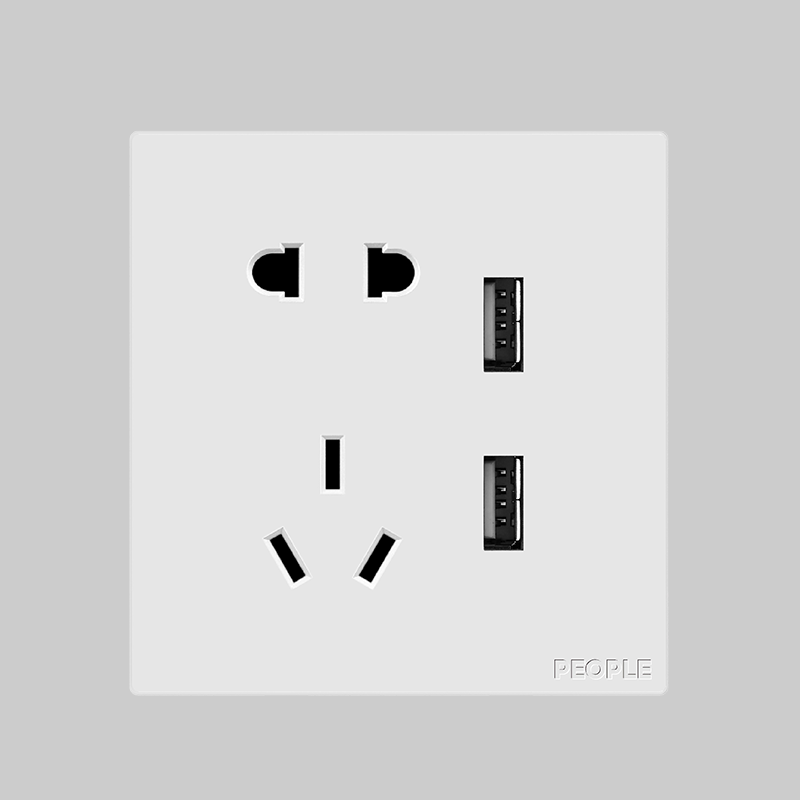 人民電器五孔帶?位USB插座(R86H6) 