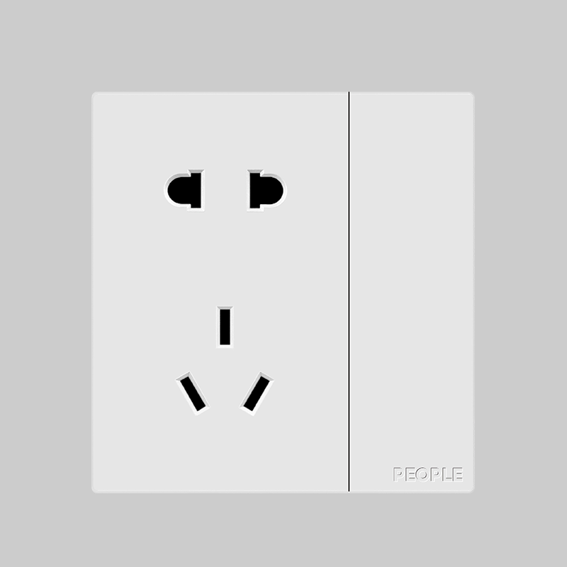 人民電器一聯(lián)開關(guān)五孔插座(R86H6) 