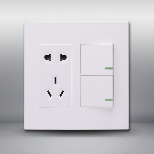人民電器，人民電器集團，人民電器集團有限公司，中國人民電器，雙排二聯(lián)單控帶五孔插座(R120WD)
